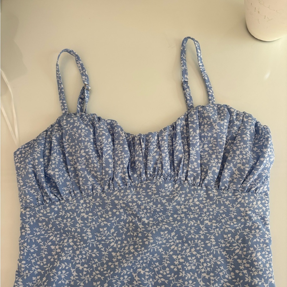 Blue Floral Spaghetti Strap shirt